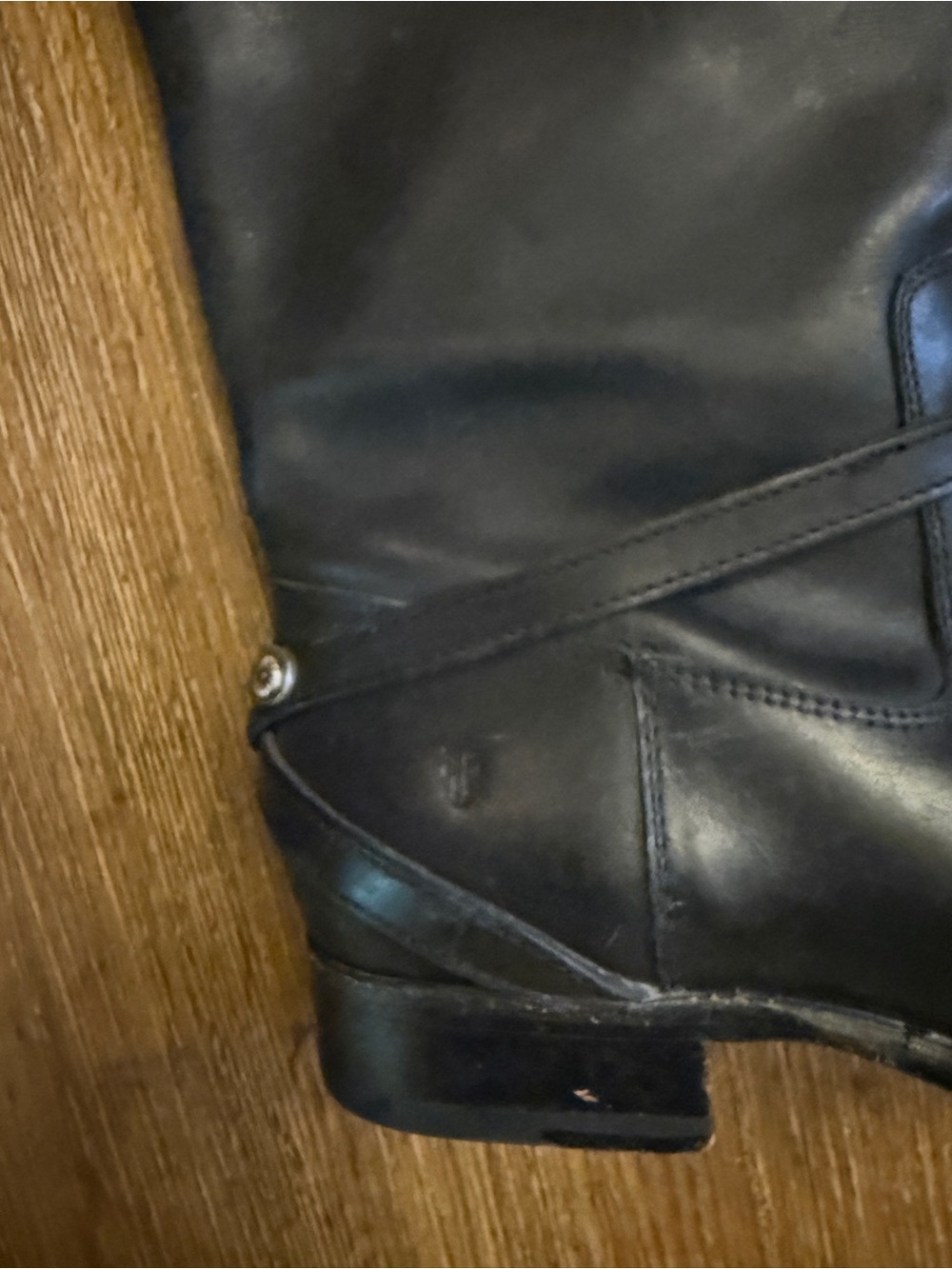 Frye Black Leather Tall Western Riding Boots - Picture 2 of 5